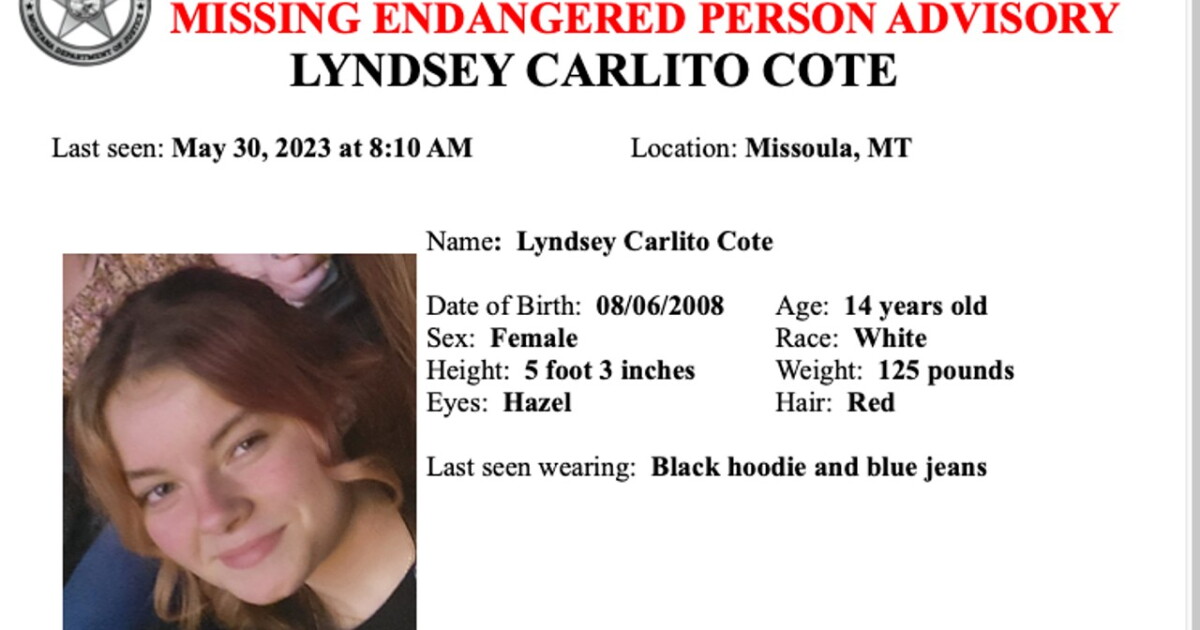 Missing Endangered Person Advisory for 14-year-old girl in Missoula expires