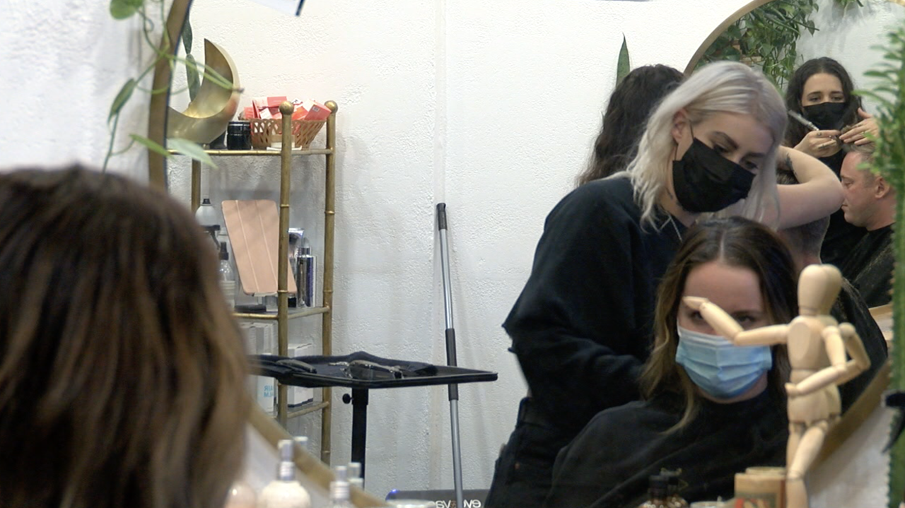 Hair stylists working