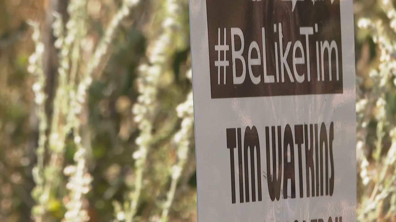 Tim Watkins' memorial sign