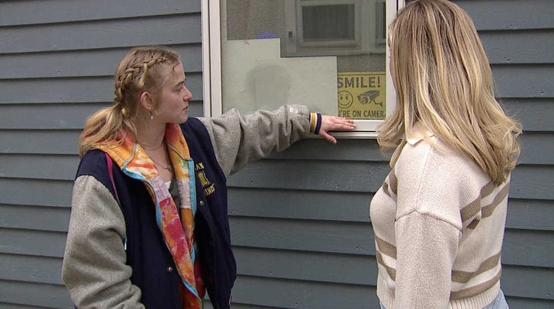 Katherine Tenniswood says the man visits her window most frequently