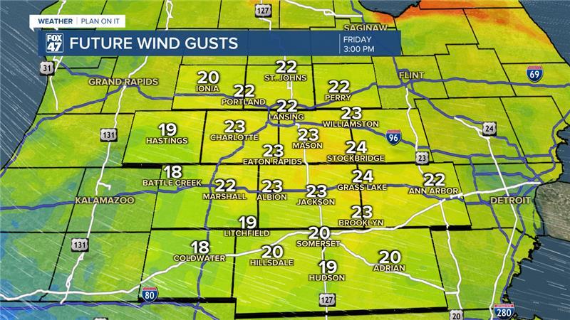 Wind gusts up to 25 mph could drop feels like temperatures into the single digits during the daytime hours Friday