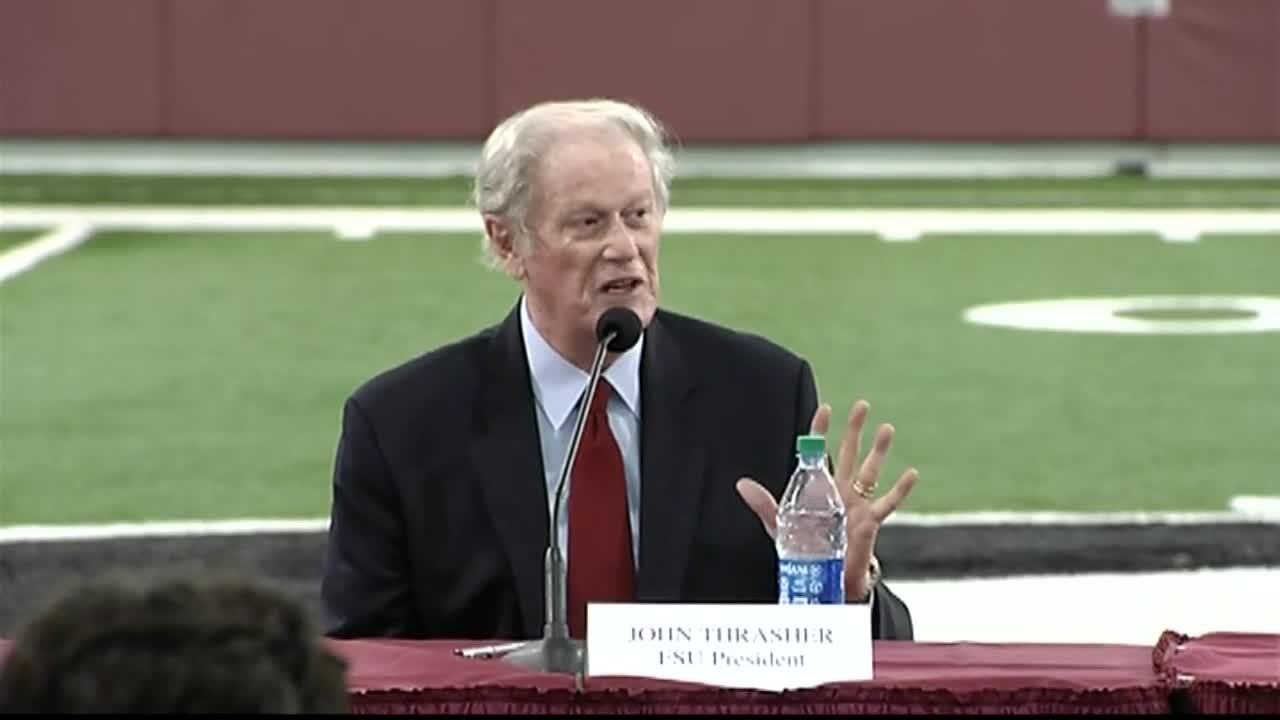 Florida State University President John Thrasher supports playing football, Aug. 11, 2020