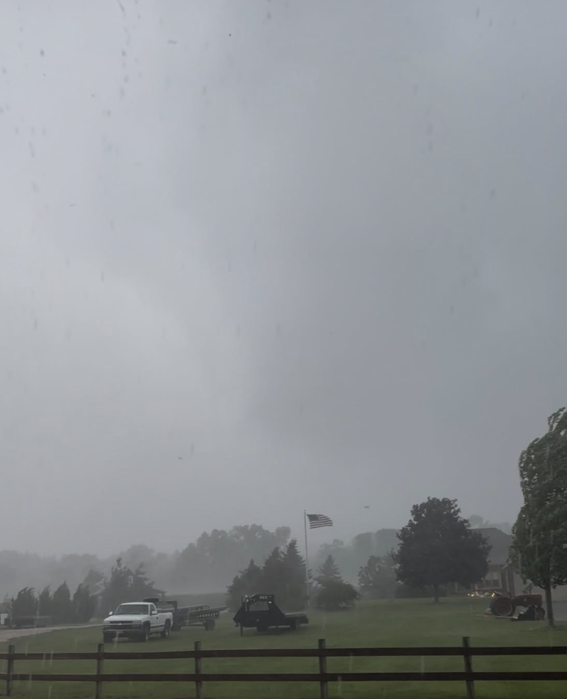Severe weather sweeping through Basse's Farms Tuesday evening.