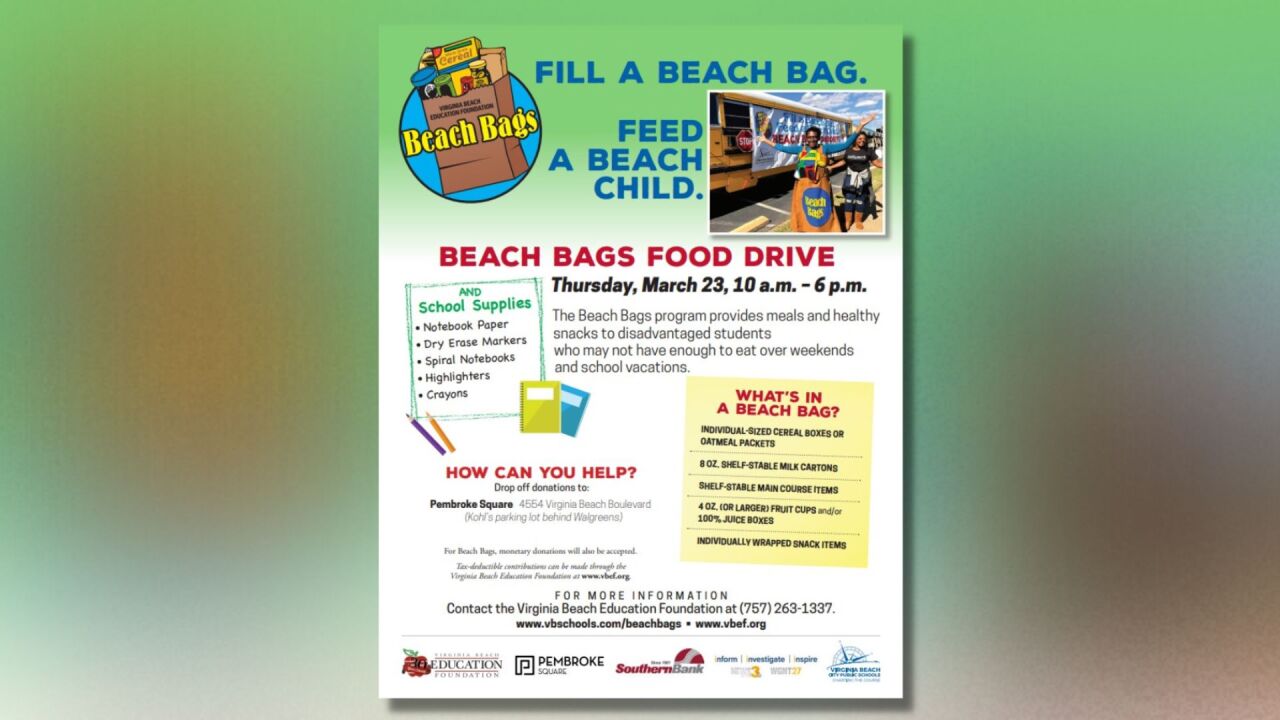Beach Bags food drive 2023