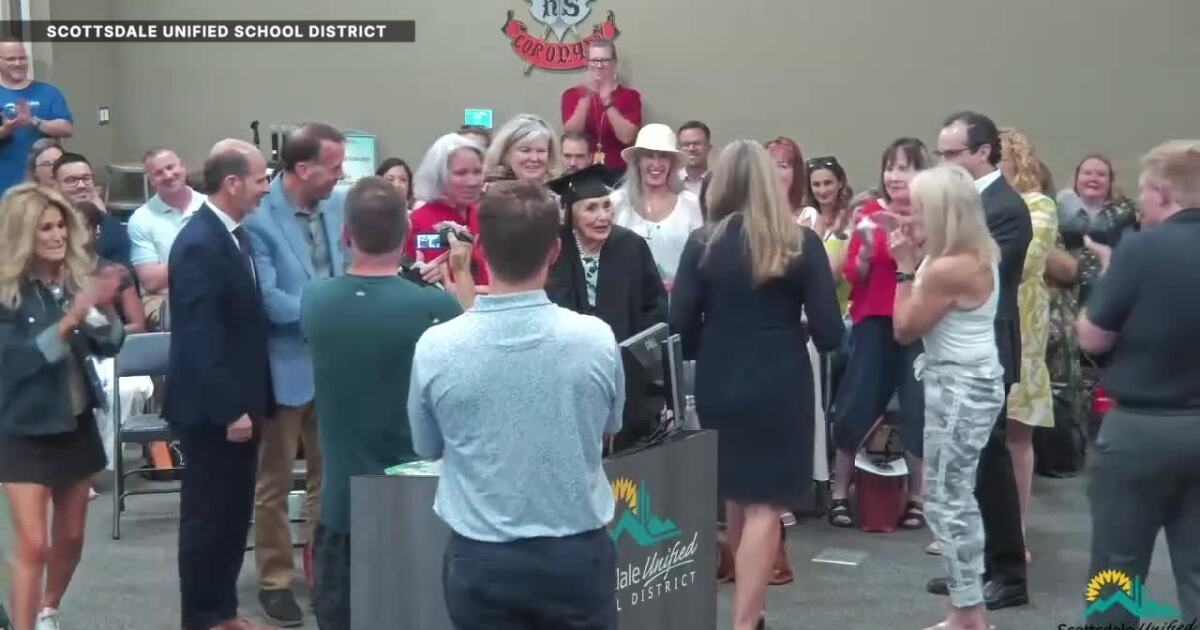 Woman celebrates 100th birthday with honorary diploma from Saguaro High School