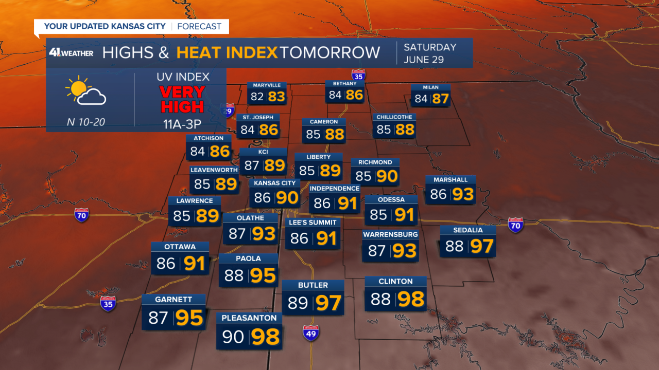 Highs and heat index Saturday.png