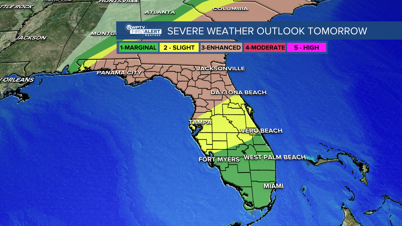Severe Weather Outlook Tomorrow 1/8/24