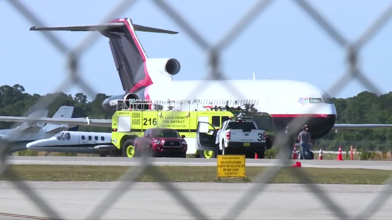 St. Lucie County Fire District vehicle on runway at Treasure Coast International Airport, March 30, 2024