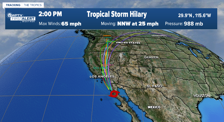 Hilary forecast models. Aug. 20, 2023.png