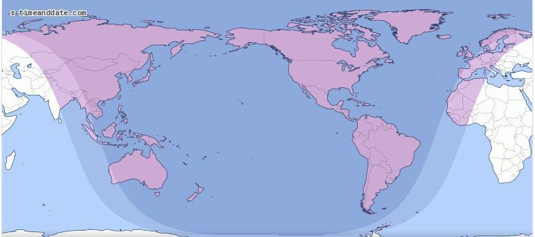 November 2021 Lunar Eclipse Map