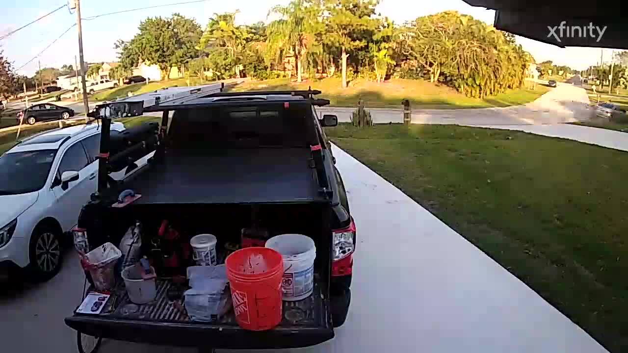 video shows crash in driveway of Christina Burgoon's Port St. Lucie home