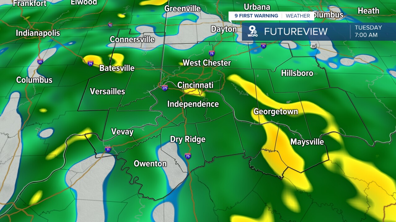 Tuesday morning rainfall