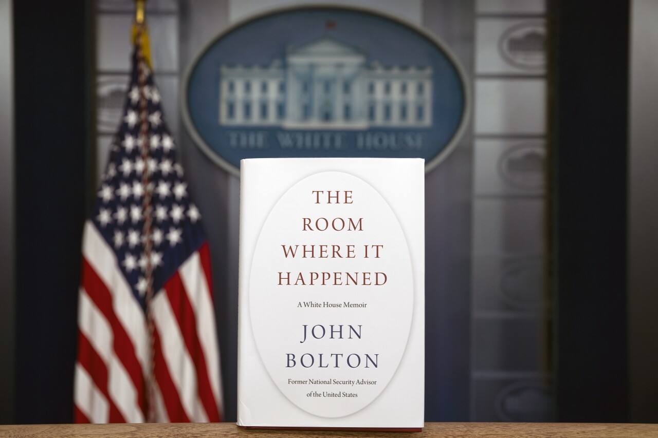 'The Room Where It Happened' book photographed inside White House