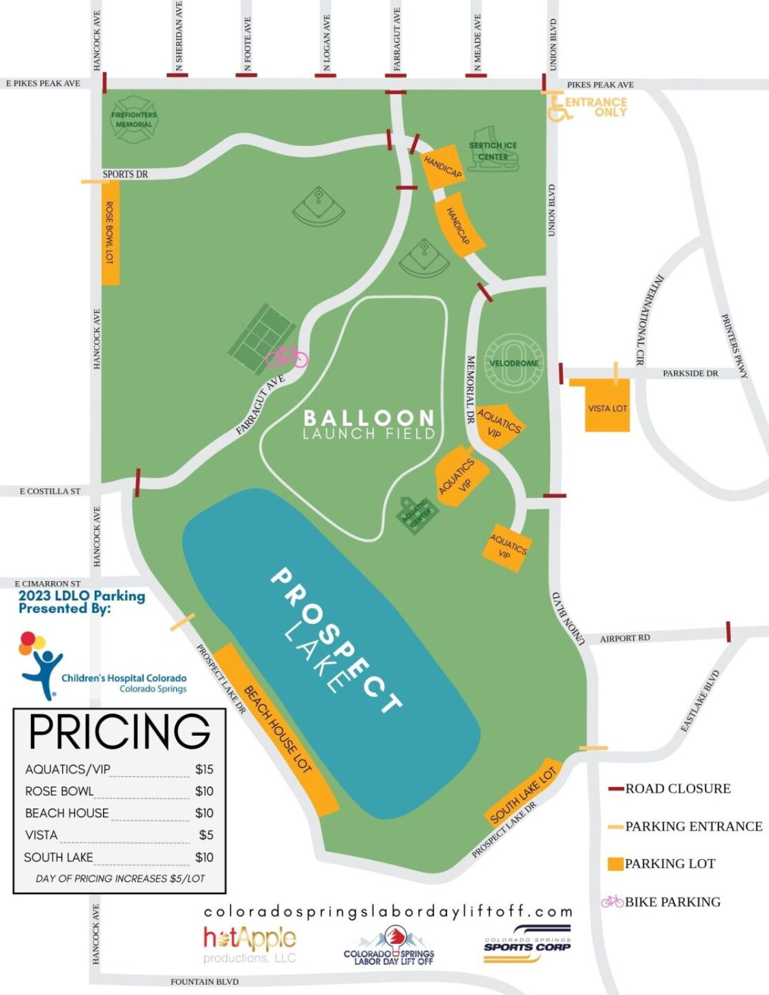 Labor Day Lift Off Parking Map