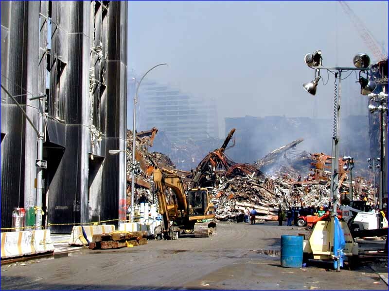Street Level Picture of World Trade Center Attacks Aftermath