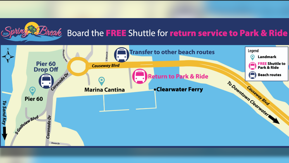MAP Spring Break Free Shuttle To Beach