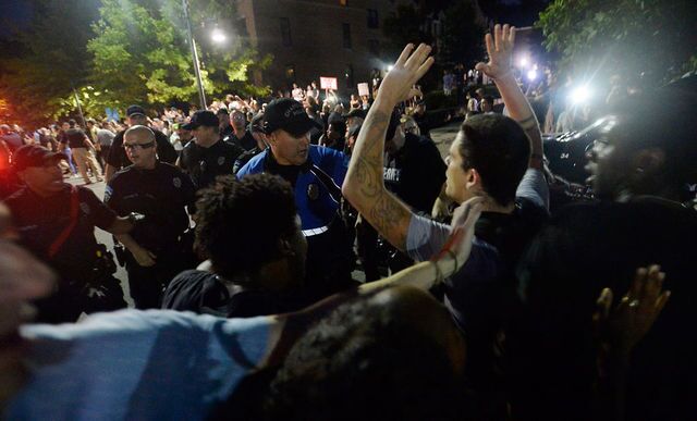 Photos: Protesters topple Confederate statue at University of North Carolina at Chapel Hill