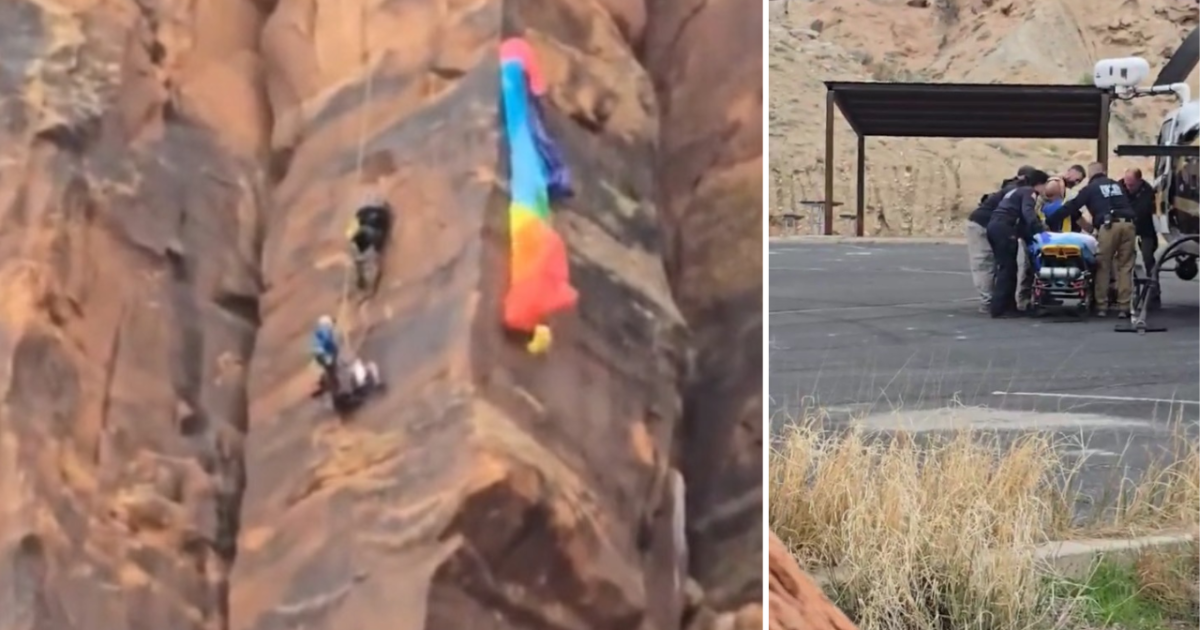 Jumper Rescue Ring VIDEO: BASE jumper rescued, found hanging on Grand Co. cliff face