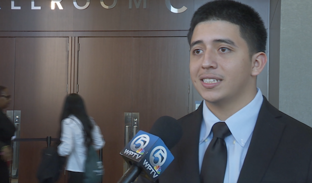 Lake Worth High School student Carlos Gutierrez Claim Your Future Showcase 01242024