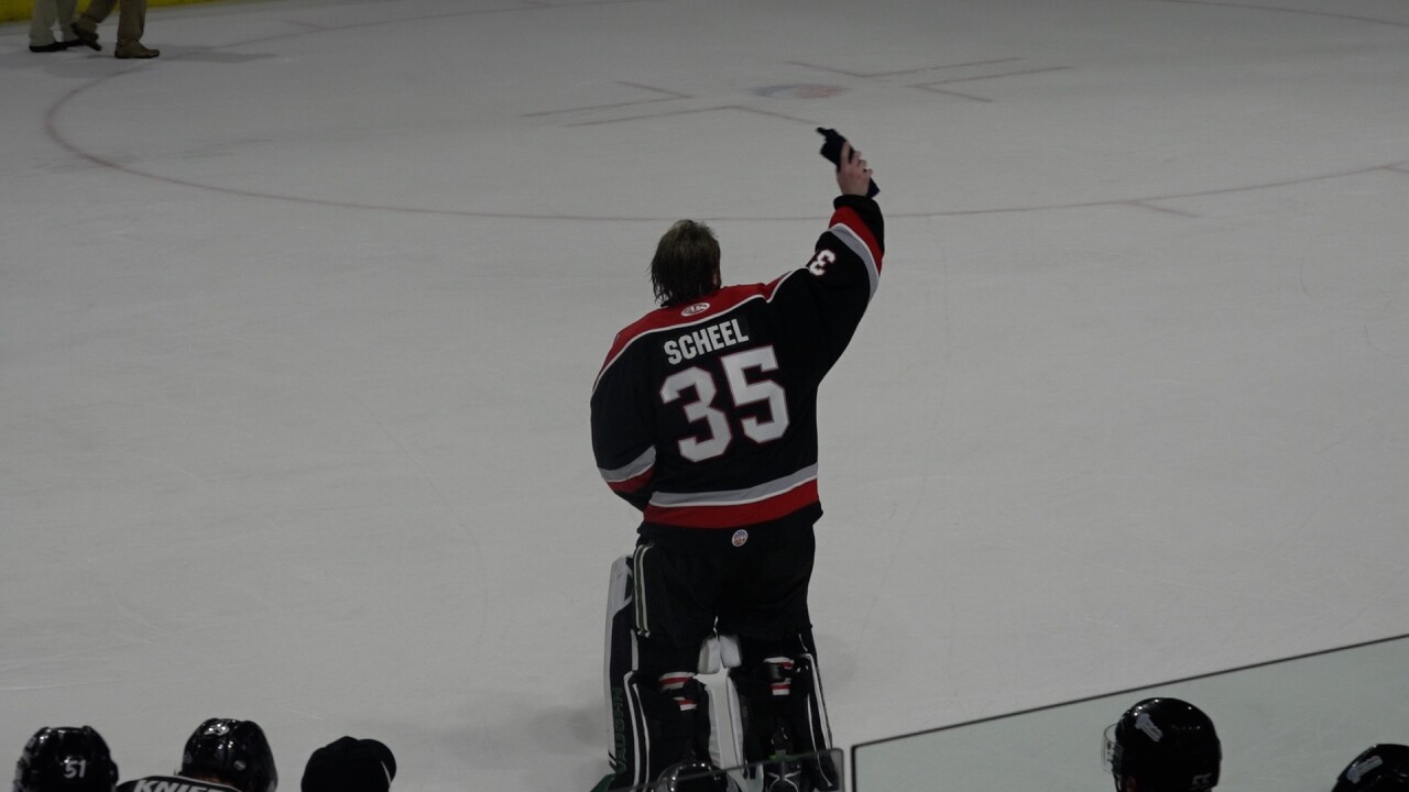First star goaltender Adam Scheel