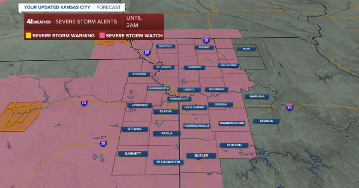 Severe thunderstorm watch issued for KC area canceled at 12:50 am Monday