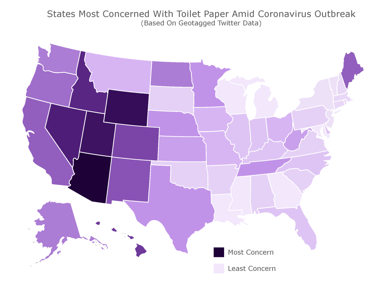 States most concerned about toilet paper shortages
