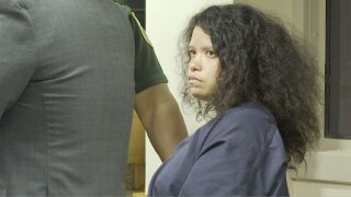Miranda Rico Perez appears in a Palm Beach County courtroom on July 16, 2025.