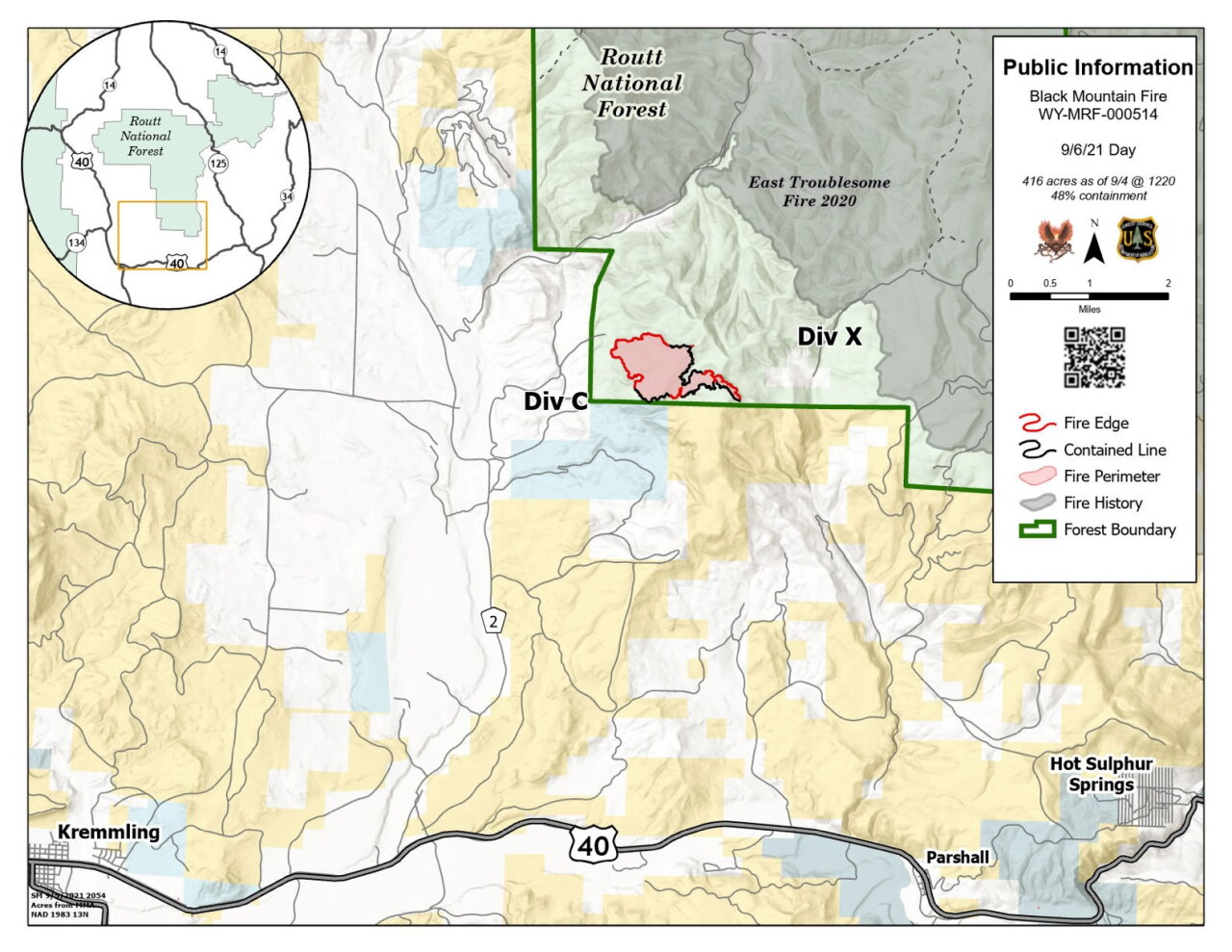 Black Mountain Fire map Sept 6 2021