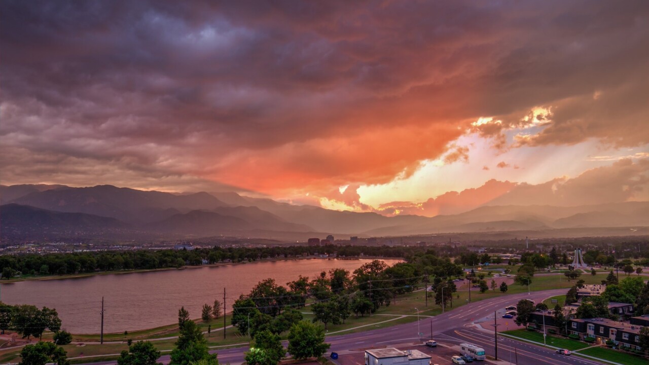 Sunset storm in Colorado Springs