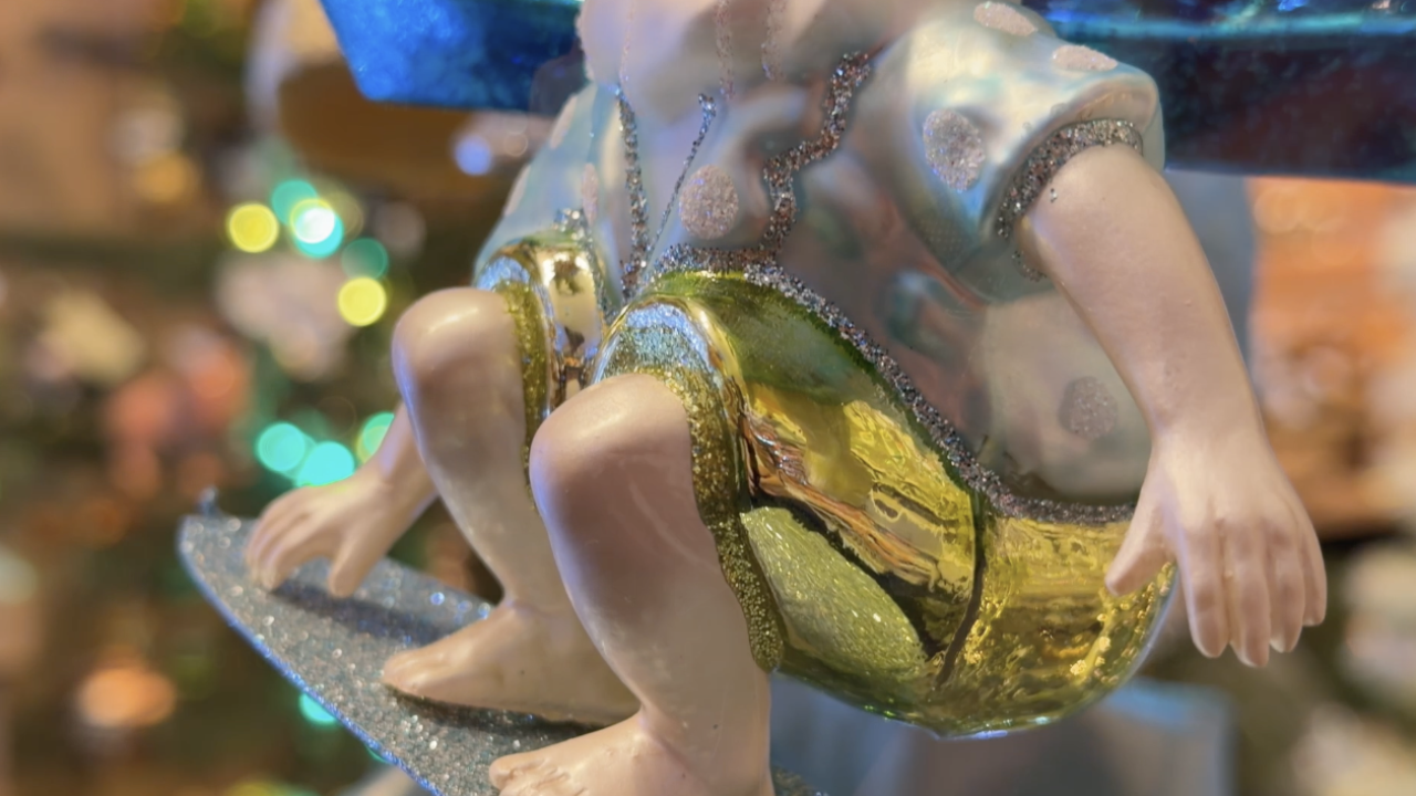 Surfin Santa ornament at St. Nick's