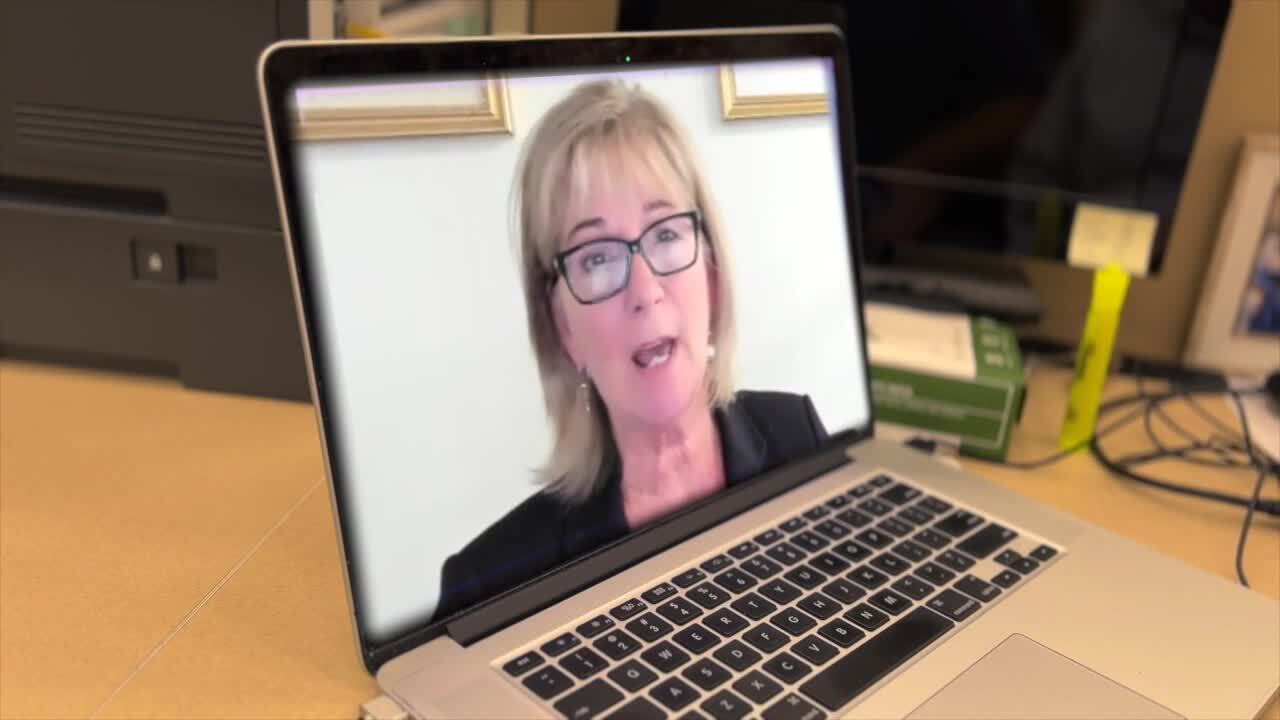 CEO and founder Karen Clark talks to WPTV about her reporter on property insurance. Oct. 10, 2023