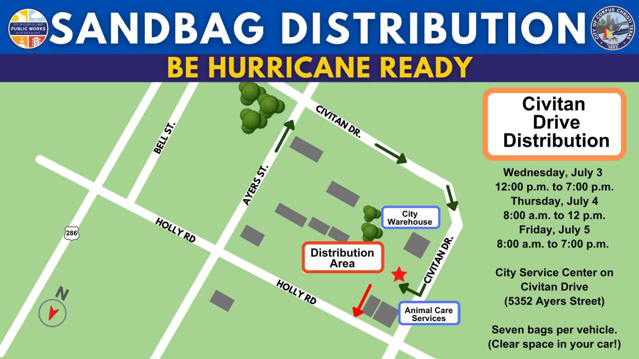 Sandbag Distribution map