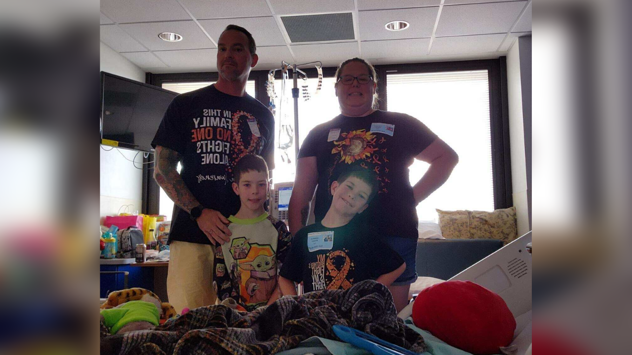 Twin brothers, one fighting Leukemia, get drive-thru birthday party credit Robert and Laura roush.png