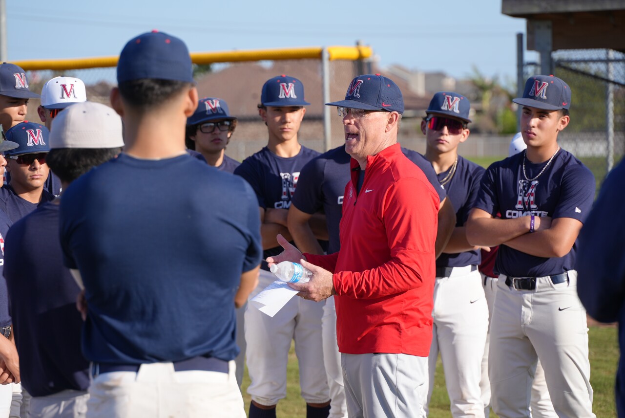 Veterans Memorial baseball head coach Lee Yeager