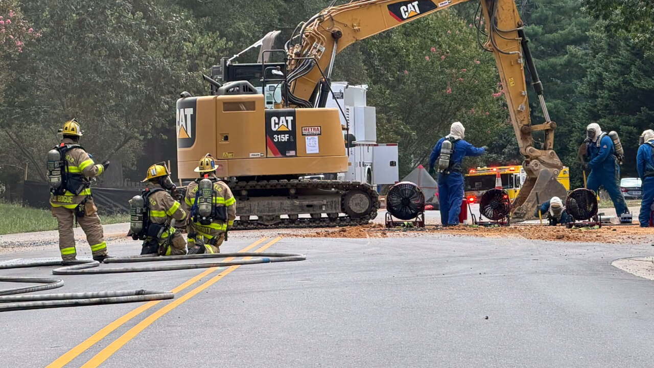 Chesterfield Fire & EMS ruptured gas line