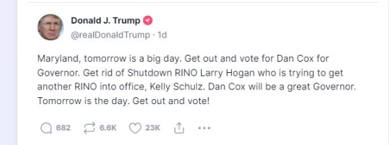 Hogan accuses Trump of colluding with Democrats, costing GOP Governorship of Maryland