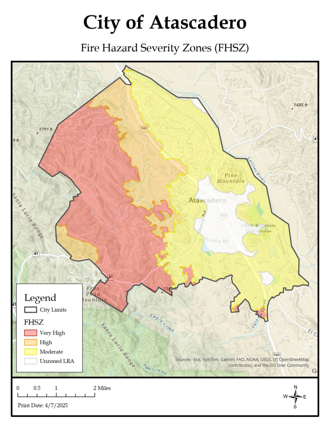 Atascadero, Fire Hazard Severity Zones (FHSZ) Map.png
