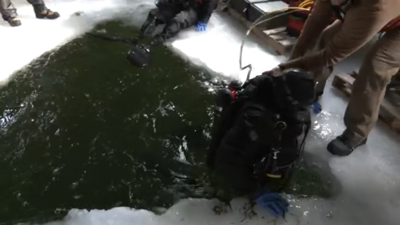 U.S. Sevice members dive training in Minnesota, Camp Ripley