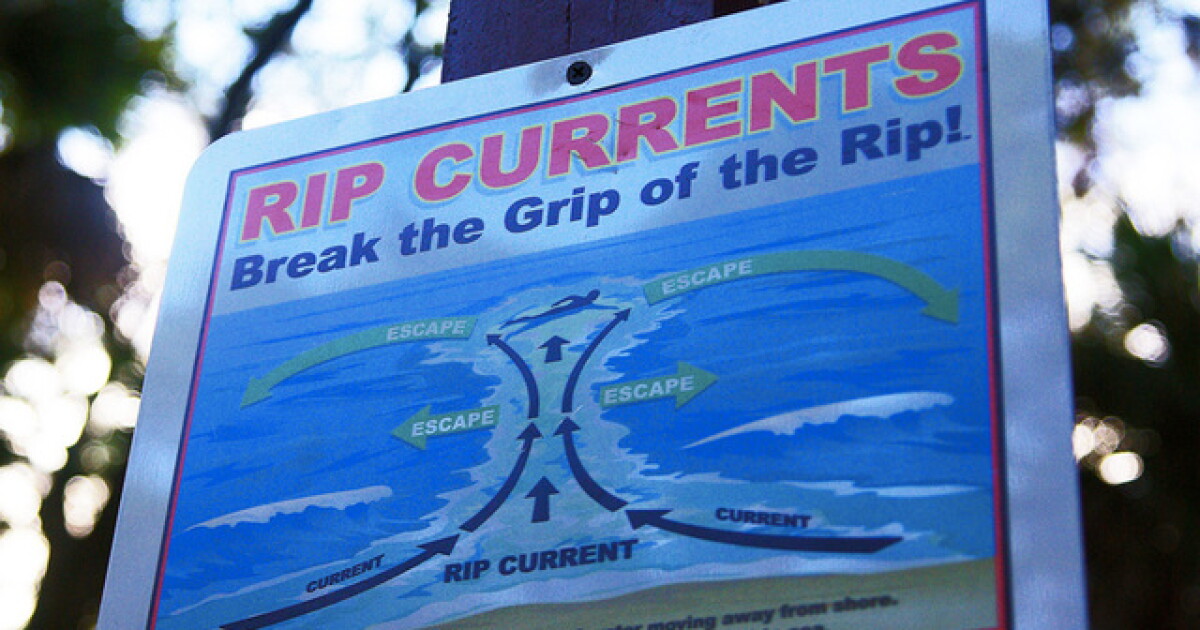 Florida Rip Current Sign Rip current conditions prompt officials to urge safety measures