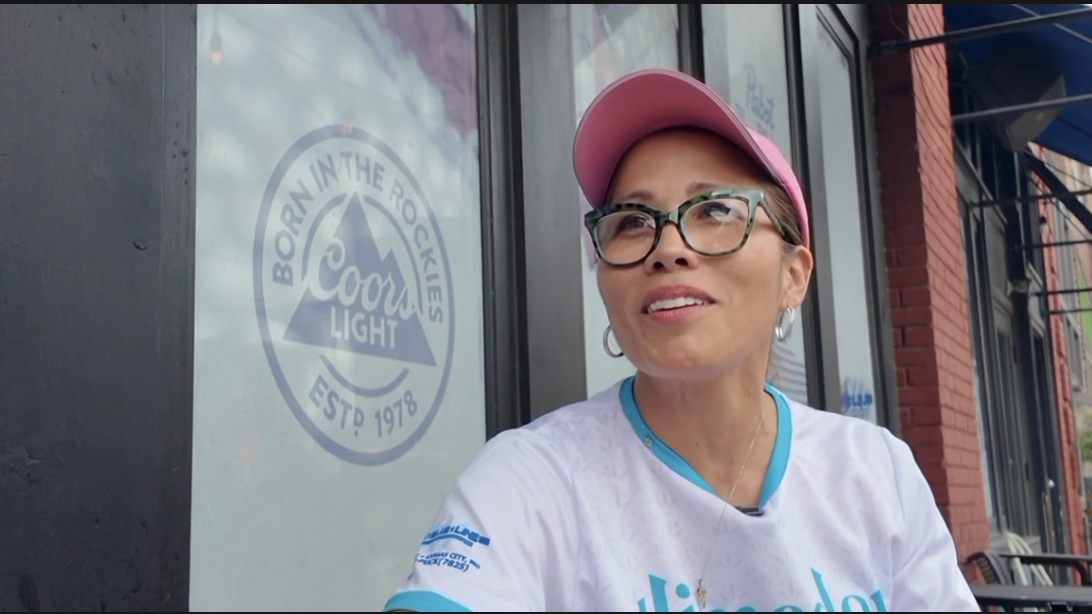 Letty Stegall, co-owner of the Blue Line Hockey bar in River Market
