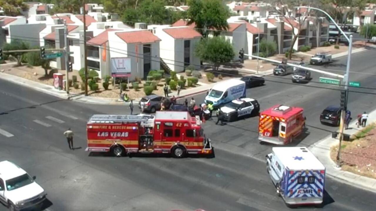 Westbound Cheyenne Avenue closed off at Michael Way followng crash, RTC shares