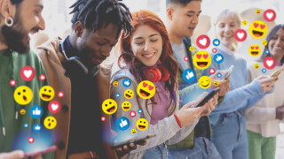 Excited,Young,Adults,Share,And,React,To,Content,On,Social