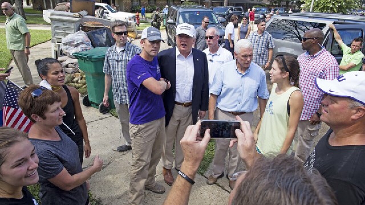 PHOTOS: Trump, Pence visit flooded Louisiana
