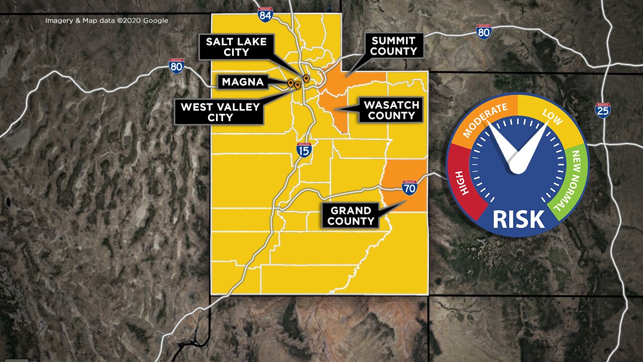 Utah yellow orange map