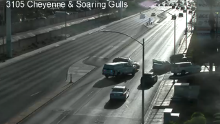 Crash blocks lanes on westbound Cheyenne Avenue before Durango Drive, RTC says