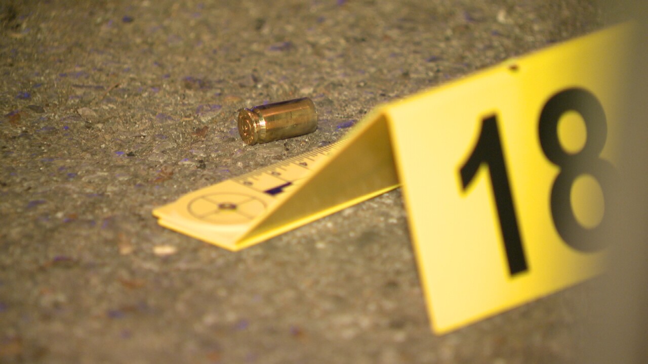 Charles E Davis Blvd Shooting bullet casing, crime scene evidence marker