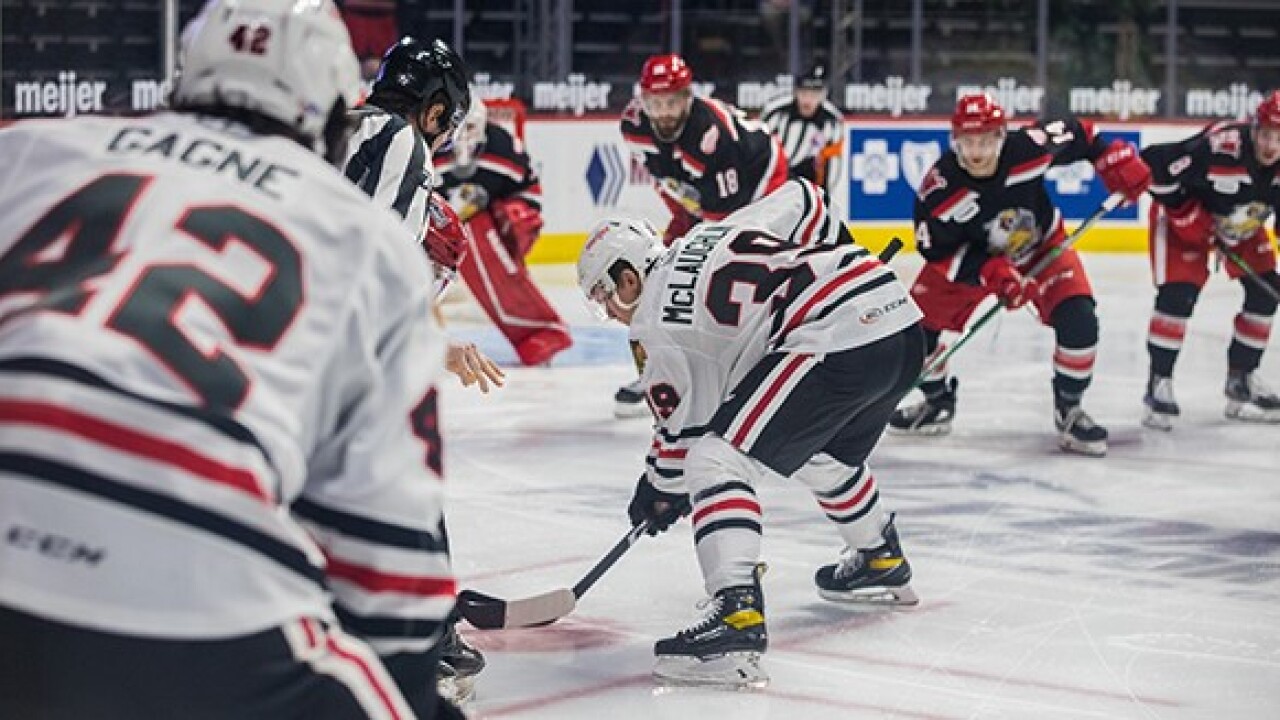 Grand Rapids Griffins face off