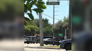 Jog Road is closed in both directions between Woolbright Road and Grand Isle Drive in Palm Beach County on Oct. 13, 2026.