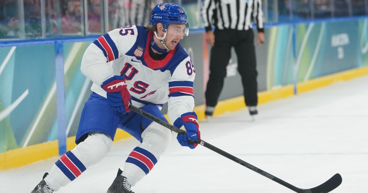 Whitefish's Jake Sanderson notches 2 assists in U.S. Olympic rout of Germany