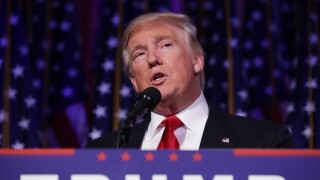 President-elect Donald Trump gives his victory speech